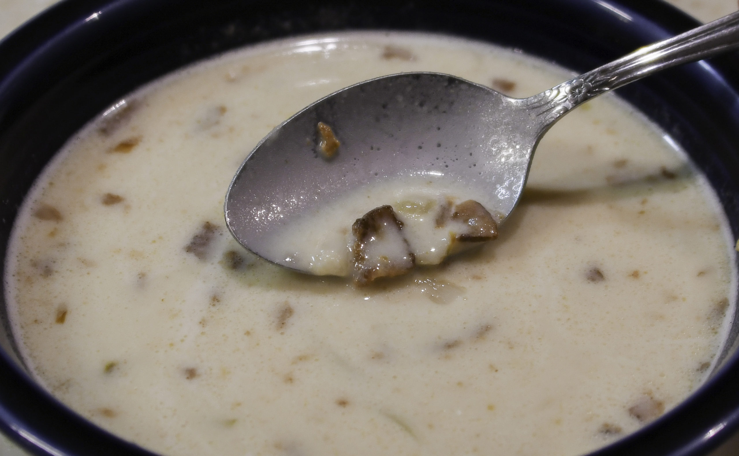 Roast Garlic, Bacon & Gruyere Soup