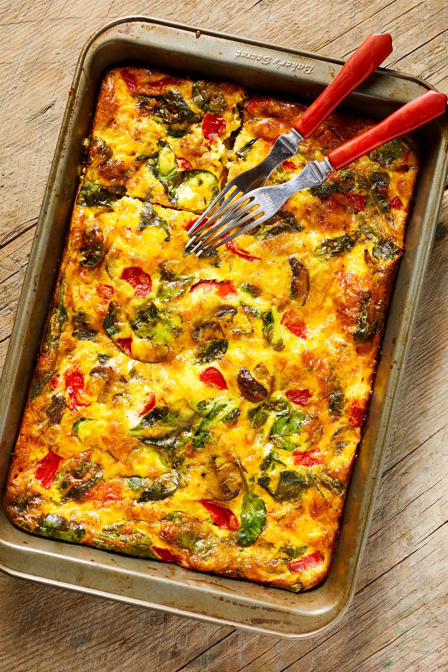 Mushroom veggie egg bake